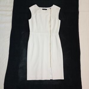 Ellen Tracy Dress Women's Sz. 4 Sleeveless Sheath Midi Dress In White